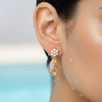 Floral Leaf Drop Earrings
