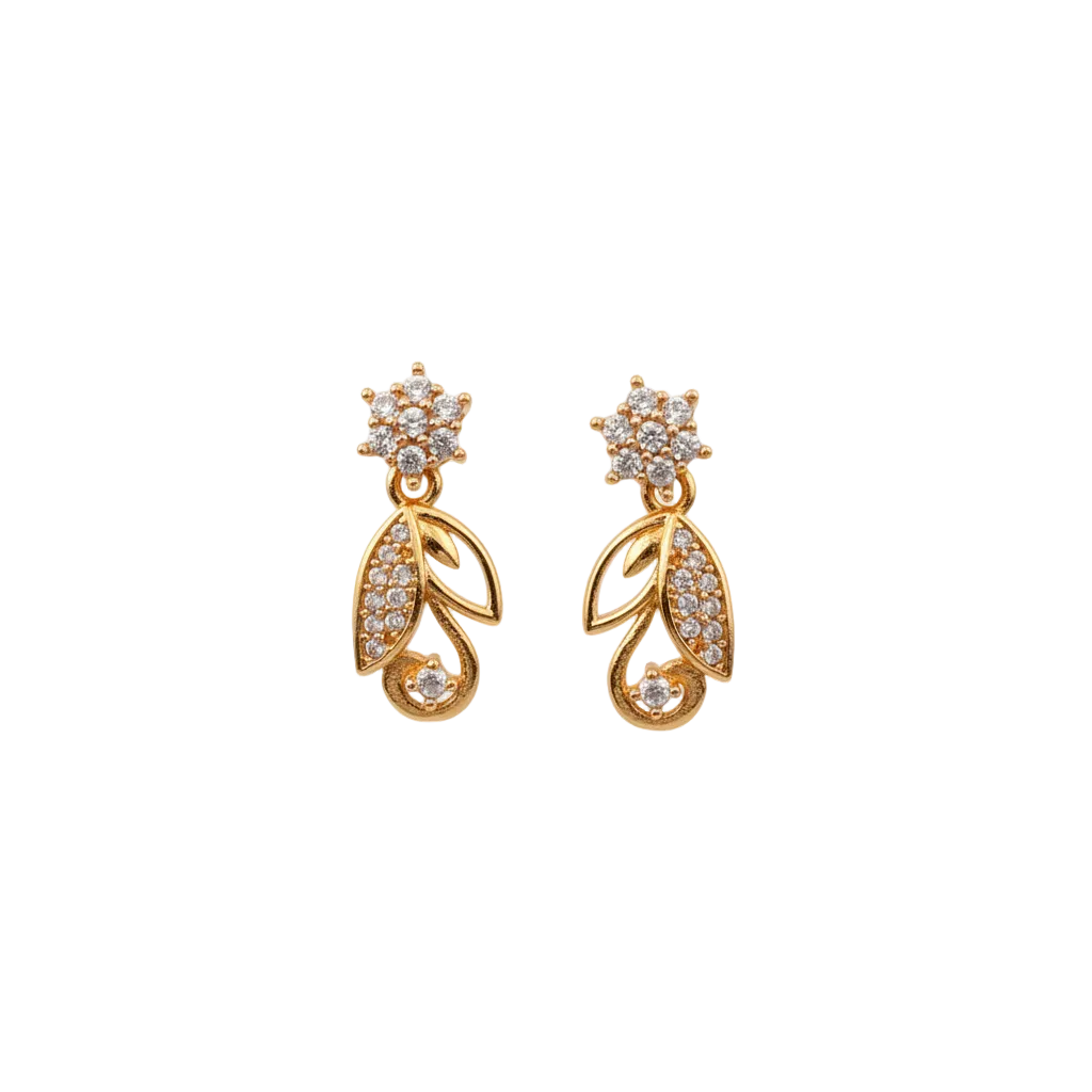 Floral Leaf Drop Earrings