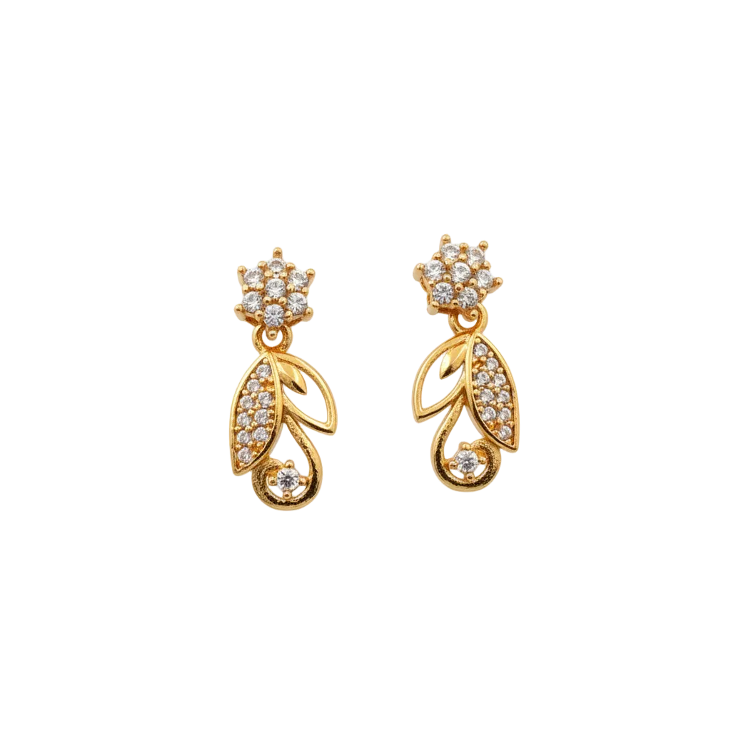 Floral Leaf Drop Earrings