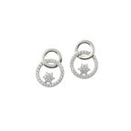 Double Halo Star Drop Earrings
