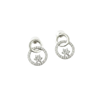 Double Halo Star Drop Earrings
