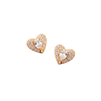 Crystal Heart Stud Earrings