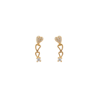 Triple Heart Drop Earrings