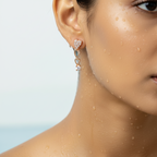 Triple Heart Drop Earrings