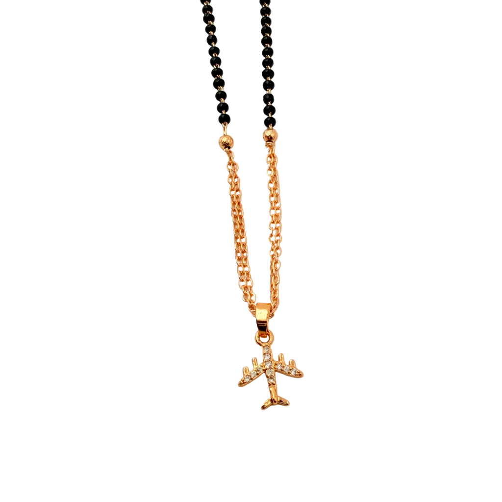 Airplane Charm Mangalsutra Necklace