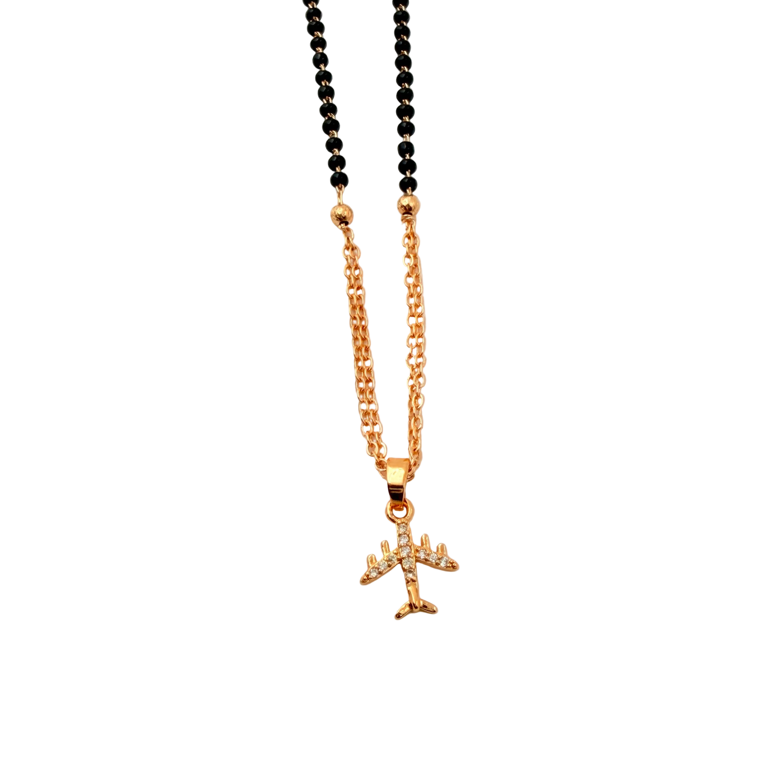 Airplane Charm Mangalsutra Necklace