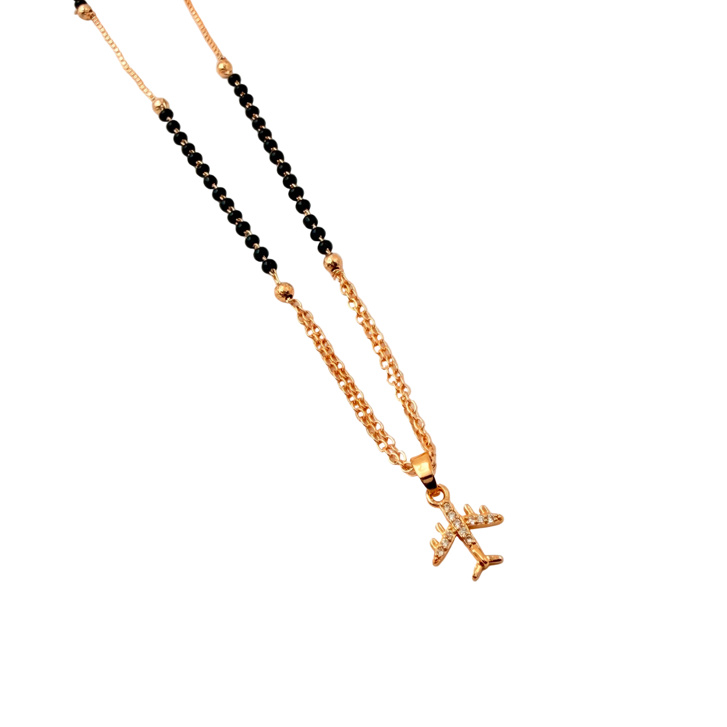 Airplane Charm Mangalsutra Necklace