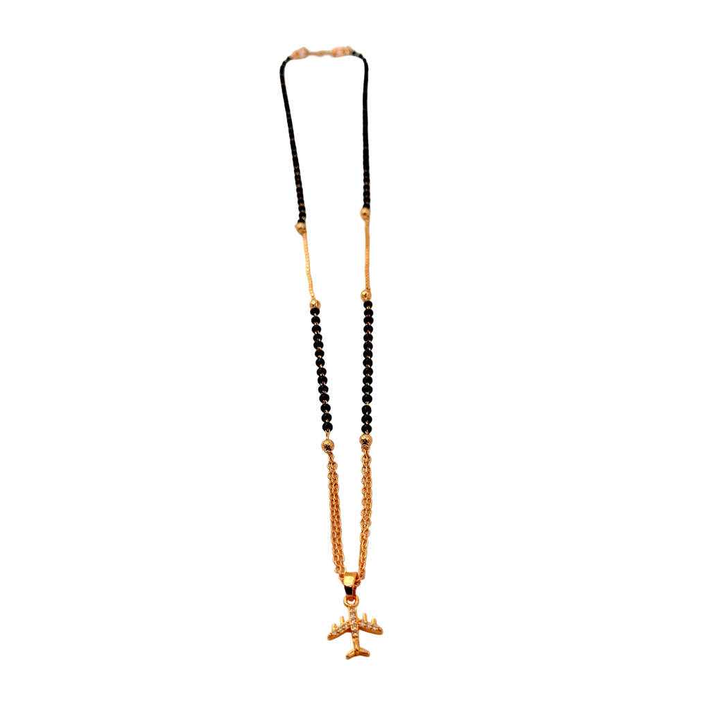 Airplane Charm Mangalsutra Necklace