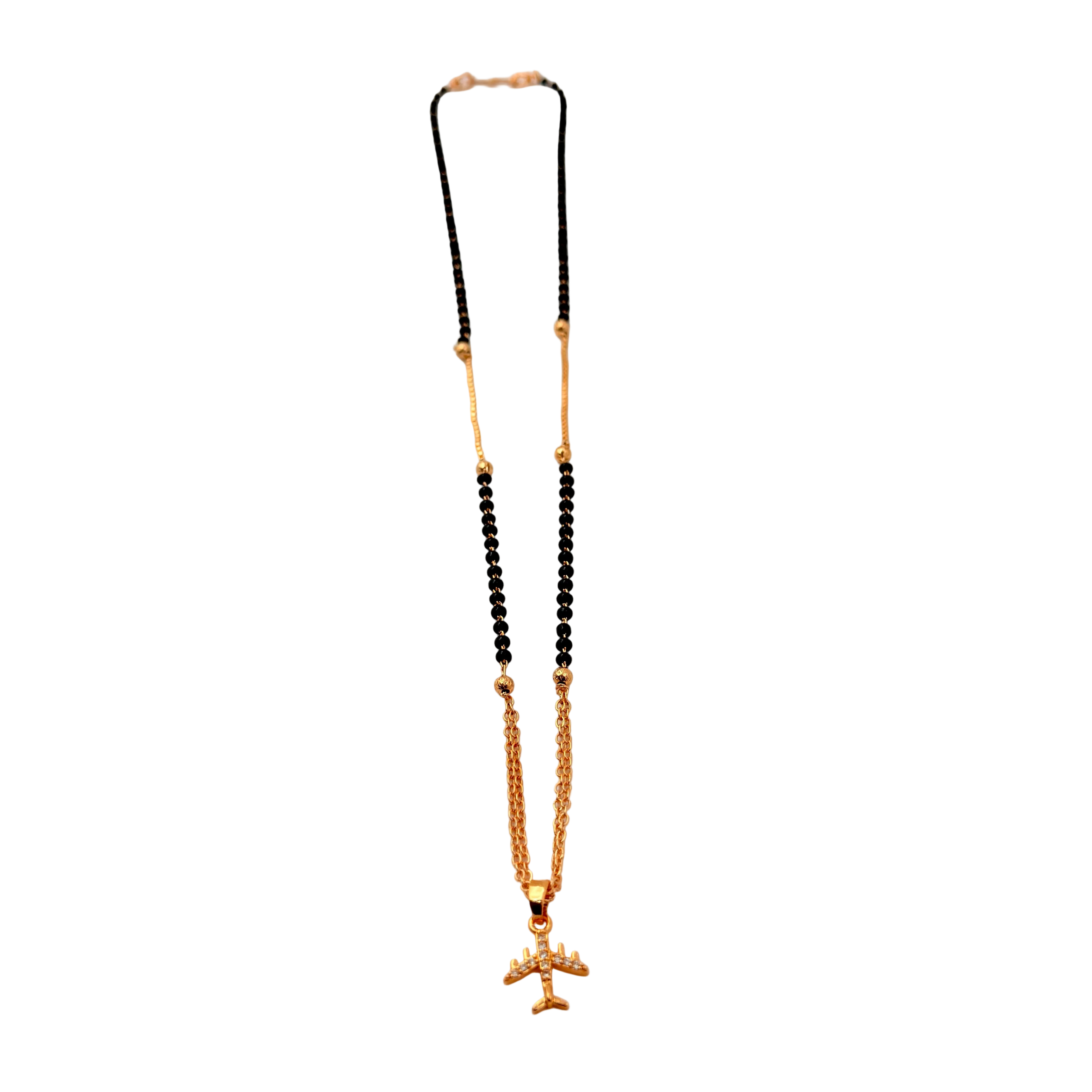 Airplane Charm Mangalsutra Necklace