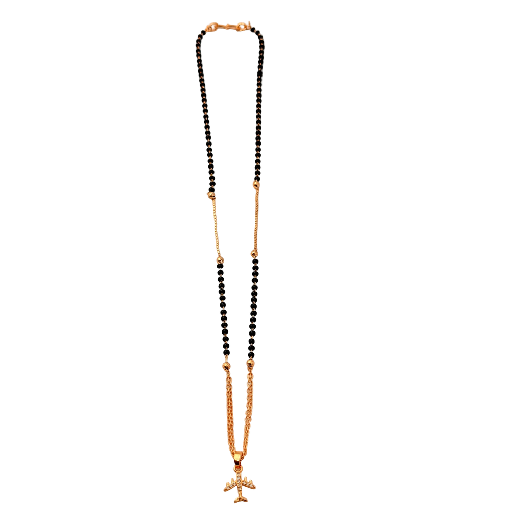 Airplane Charm Mangalsutra Necklace