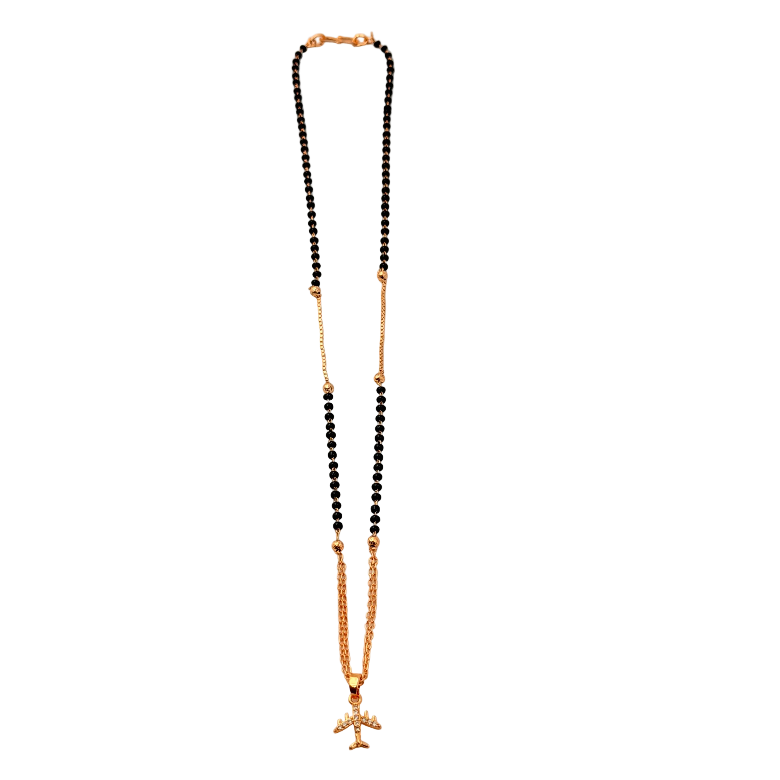 Airplane Charm Mangalsutra Necklace