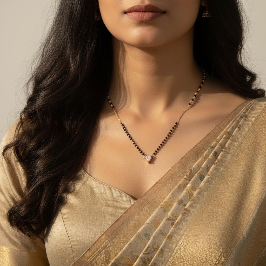 Triangle Solitaire Mangalsutra Necklace