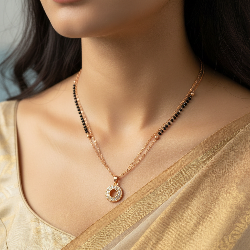 Halo Circle Mangalsutra Necklace