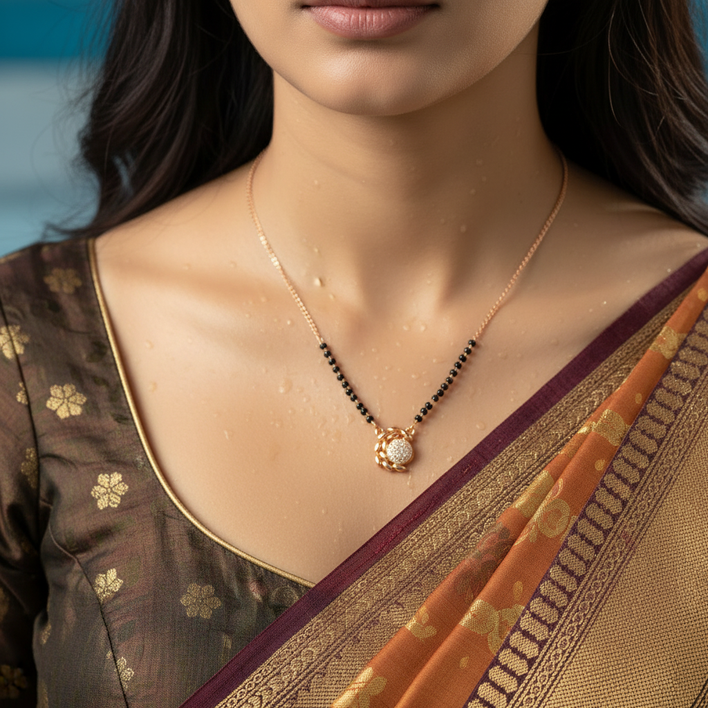Floral Halo Mangalsutra Necklace