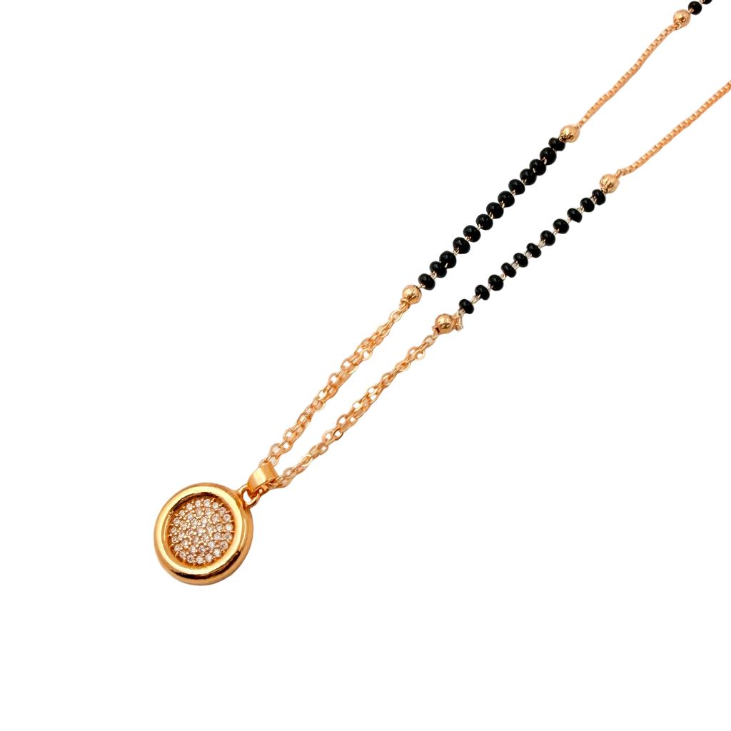 Classic Halo Disc Mangalsutra Necklace