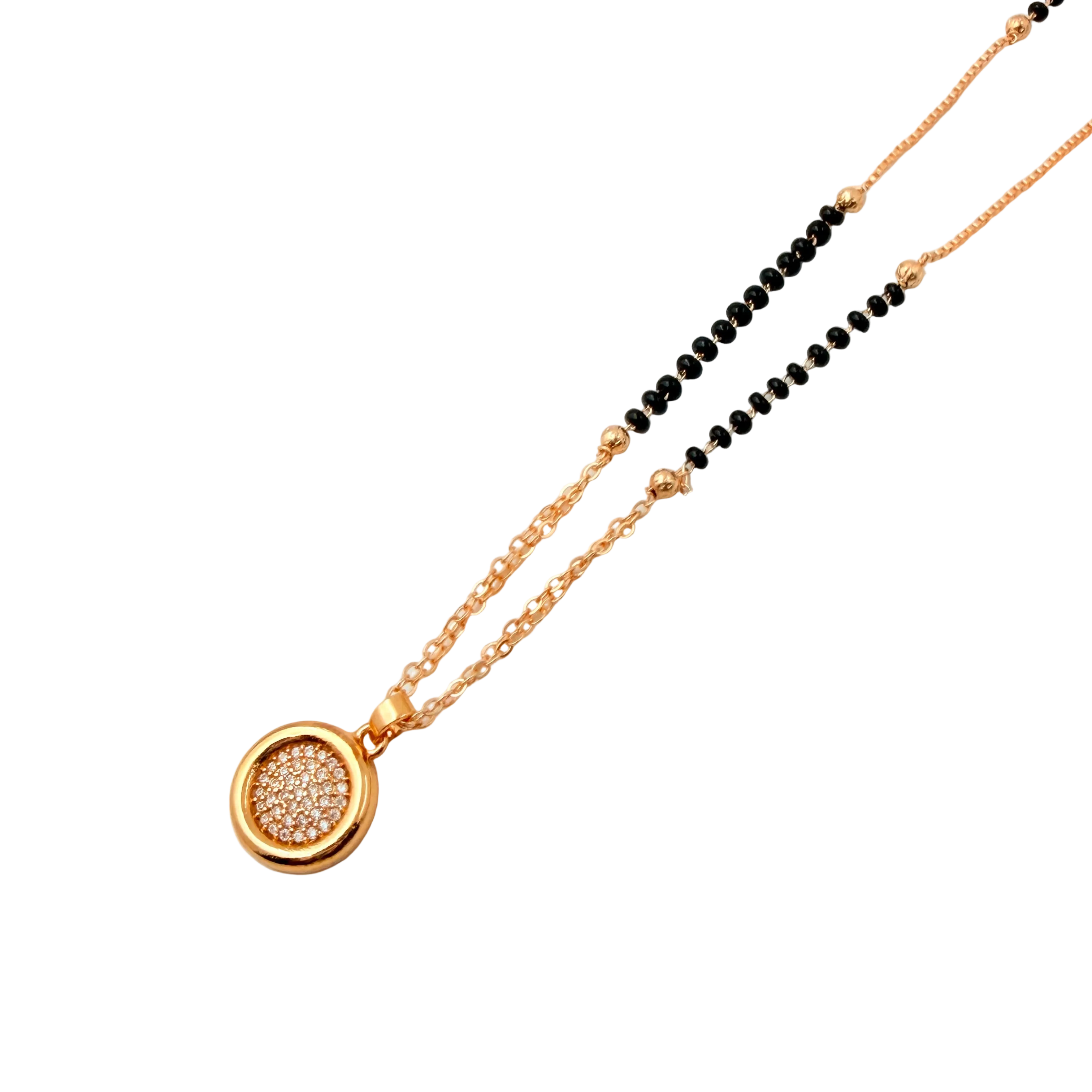 Classic Halo Disc Mangalsutra Necklace