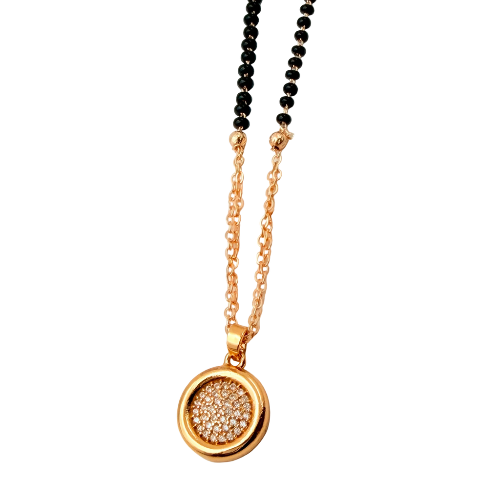 Classic Halo Disc Mangalsutra Necklace