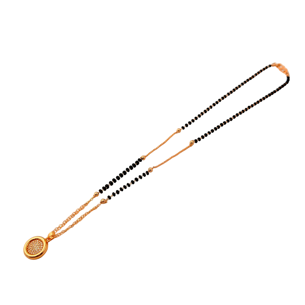 Classic Halo Disc Mangalsutra Necklace