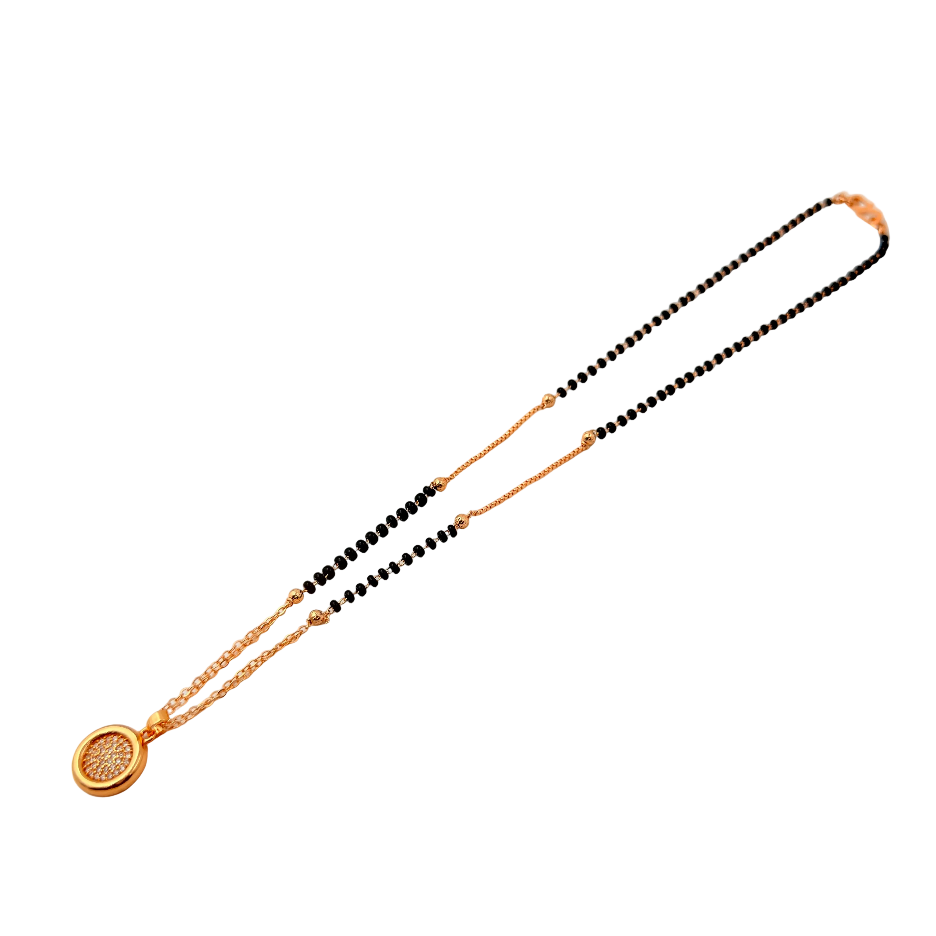 Classic Halo Disc Mangalsutra Necklace