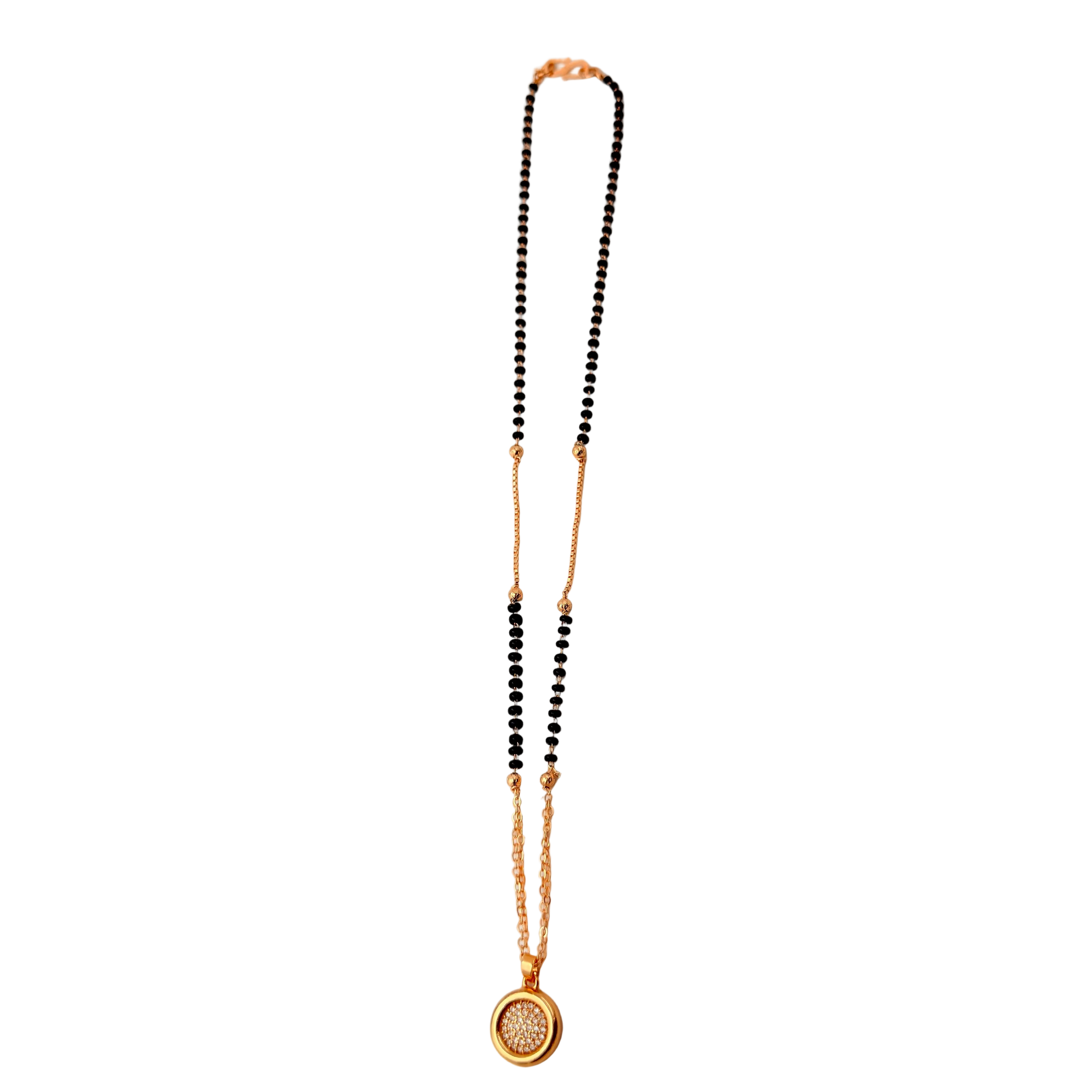 Classic Halo Disc Mangalsutra Necklace