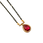 Ruby Drop Halo Mangalsutra Necklace