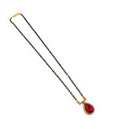 Ruby Drop Halo Mangalsutra Necklace