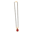 Ruby Drop Halo Mangalsutra Necklace