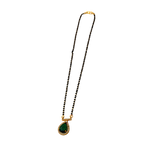 Emerald Drop Halo Mangalsutra Necklace
