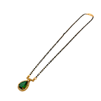 Emerald Drop Halo Mangalsutra Necklace