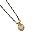 Crystal Teardrop Halo Mangalsutra Necklace