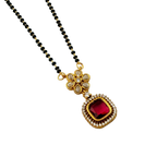 Floral Ruby Halo Mangalsutra Necklace