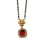Floral Ruby Halo Mangalsutra Necklace