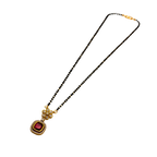 Floral Ruby Halo Mangalsutra Necklace