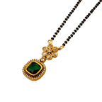 Floral Emerald Halo Mangalsutra Necklace