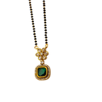Floral Emerald Halo Mangalsutra Necklace