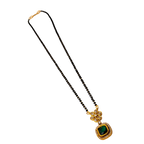 Floral Emerald Halo Mangalsutra Necklace