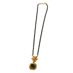 Floral Emerald Halo Mangalsutra Necklace
