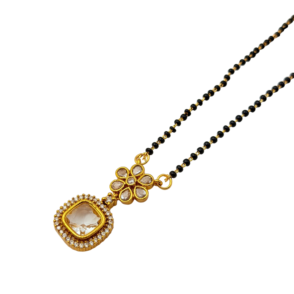 Floral Champagne Halo Mangalsutra Necklace