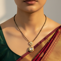 Floral Champagne Halo Mangalsutra Necklace