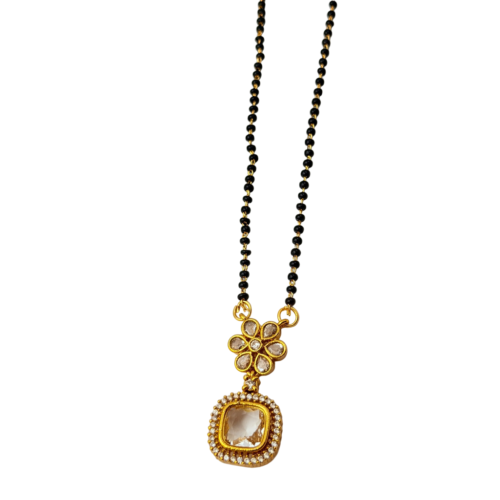 Floral Champagne Halo Mangalsutra Necklace