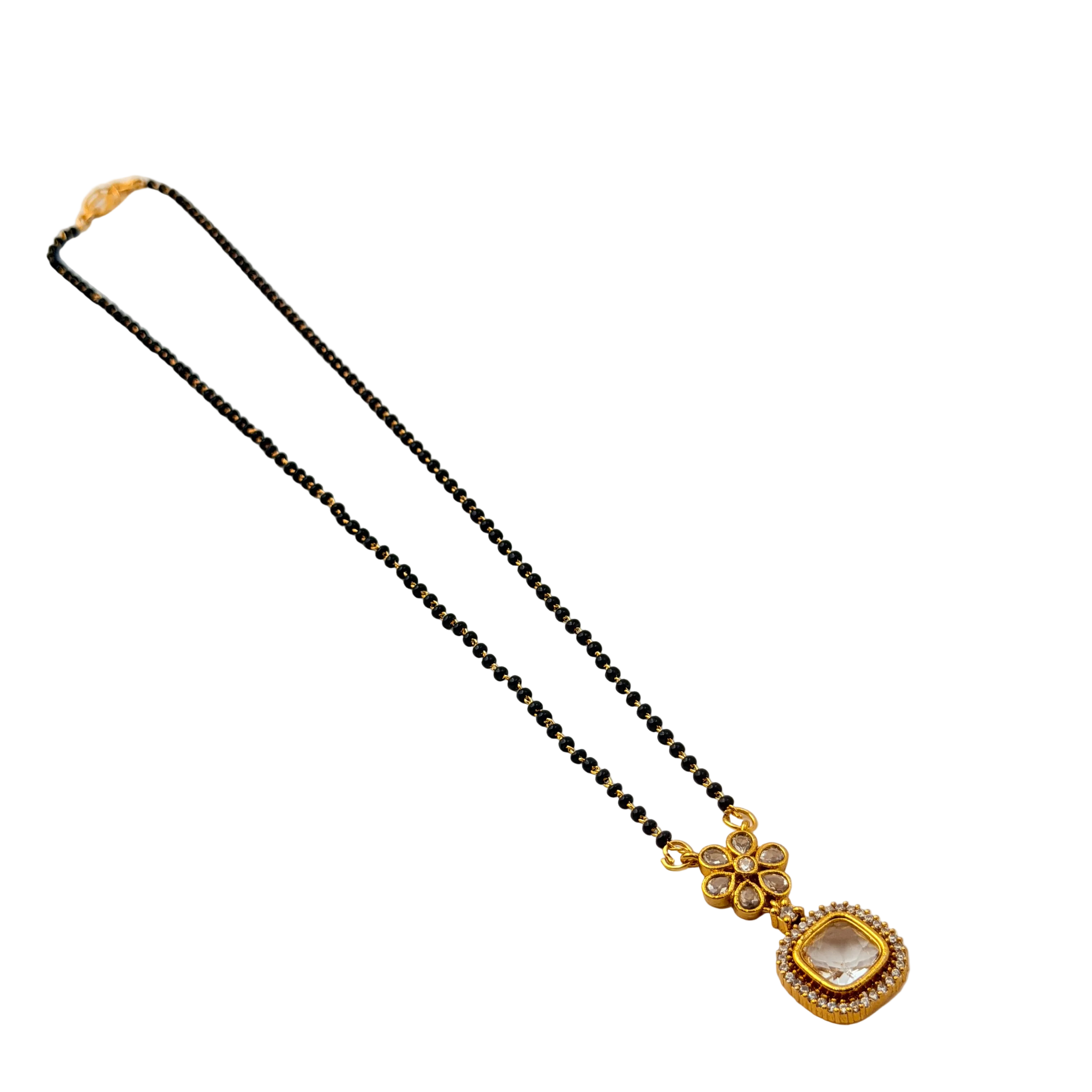 Floral Champagne Halo Mangalsutra Necklace