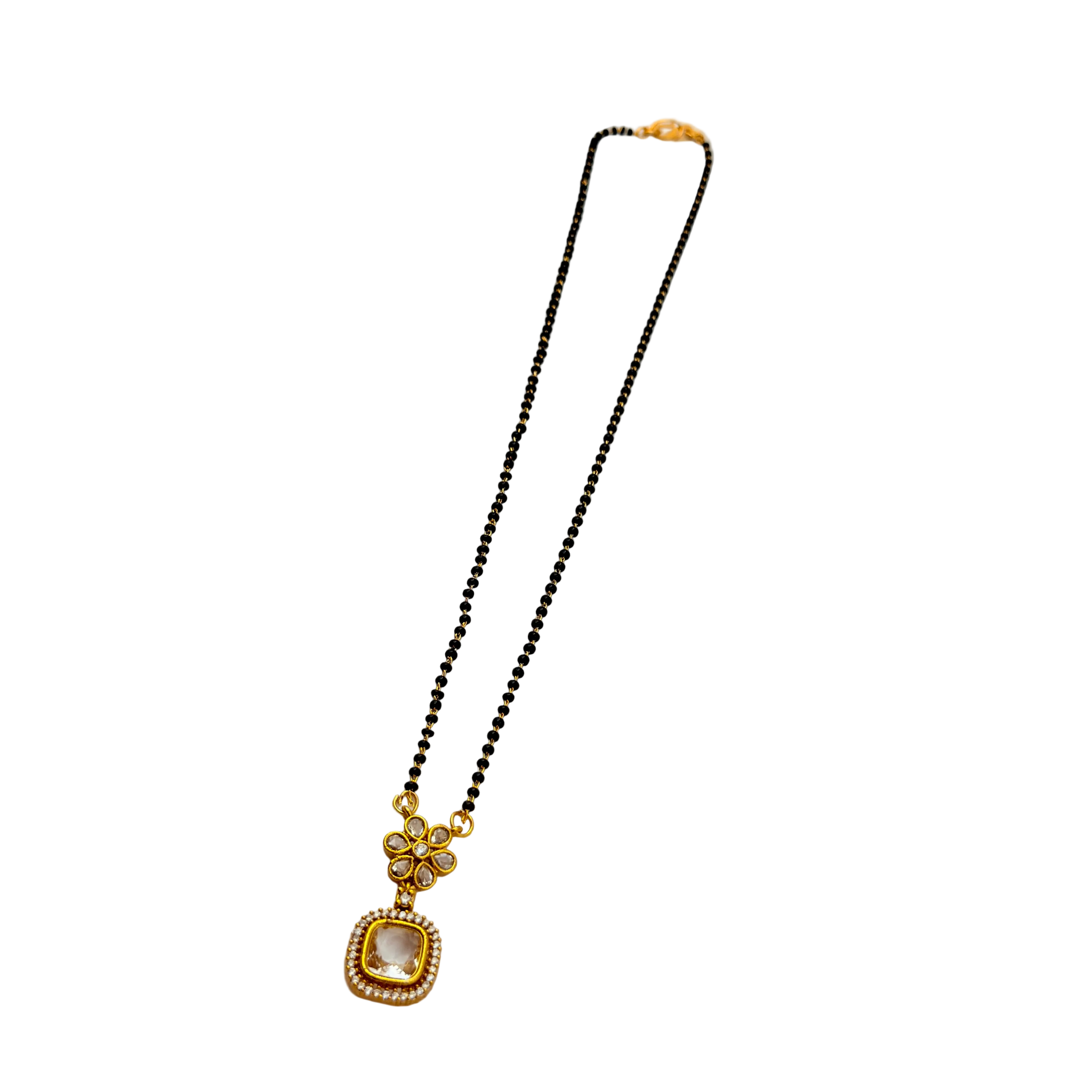 Floral Champagne Halo Mangalsutra Necklace