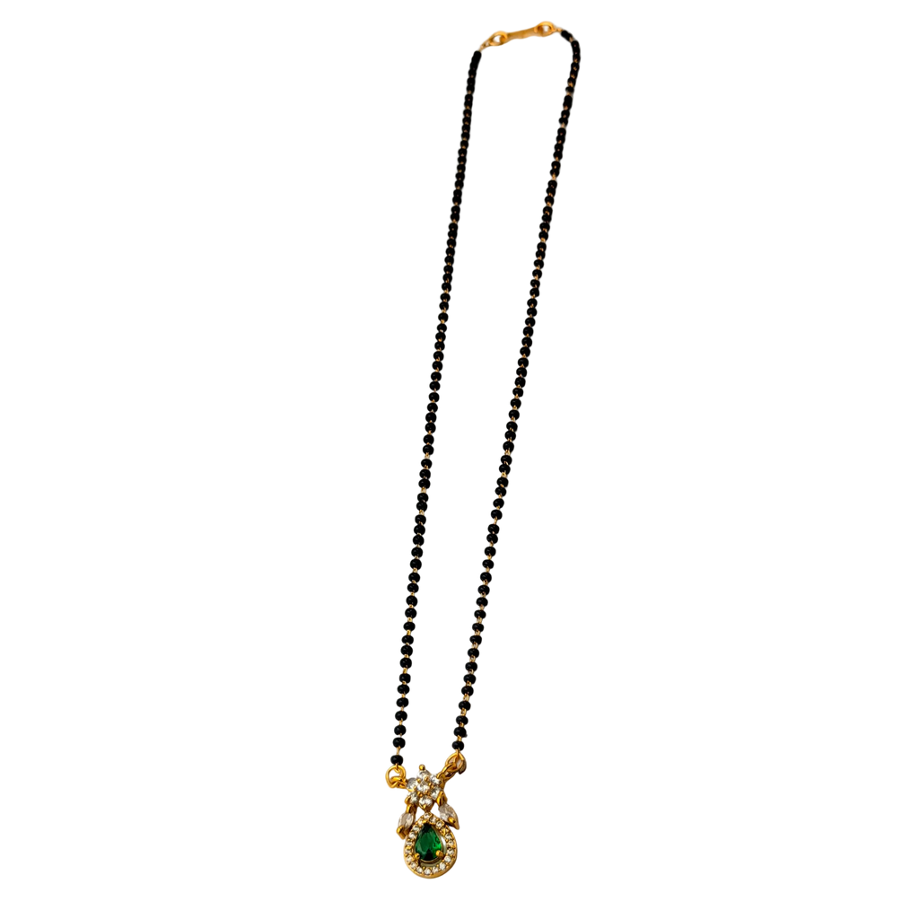 Emerald Bloom Drop Mangalsutra Necklace
