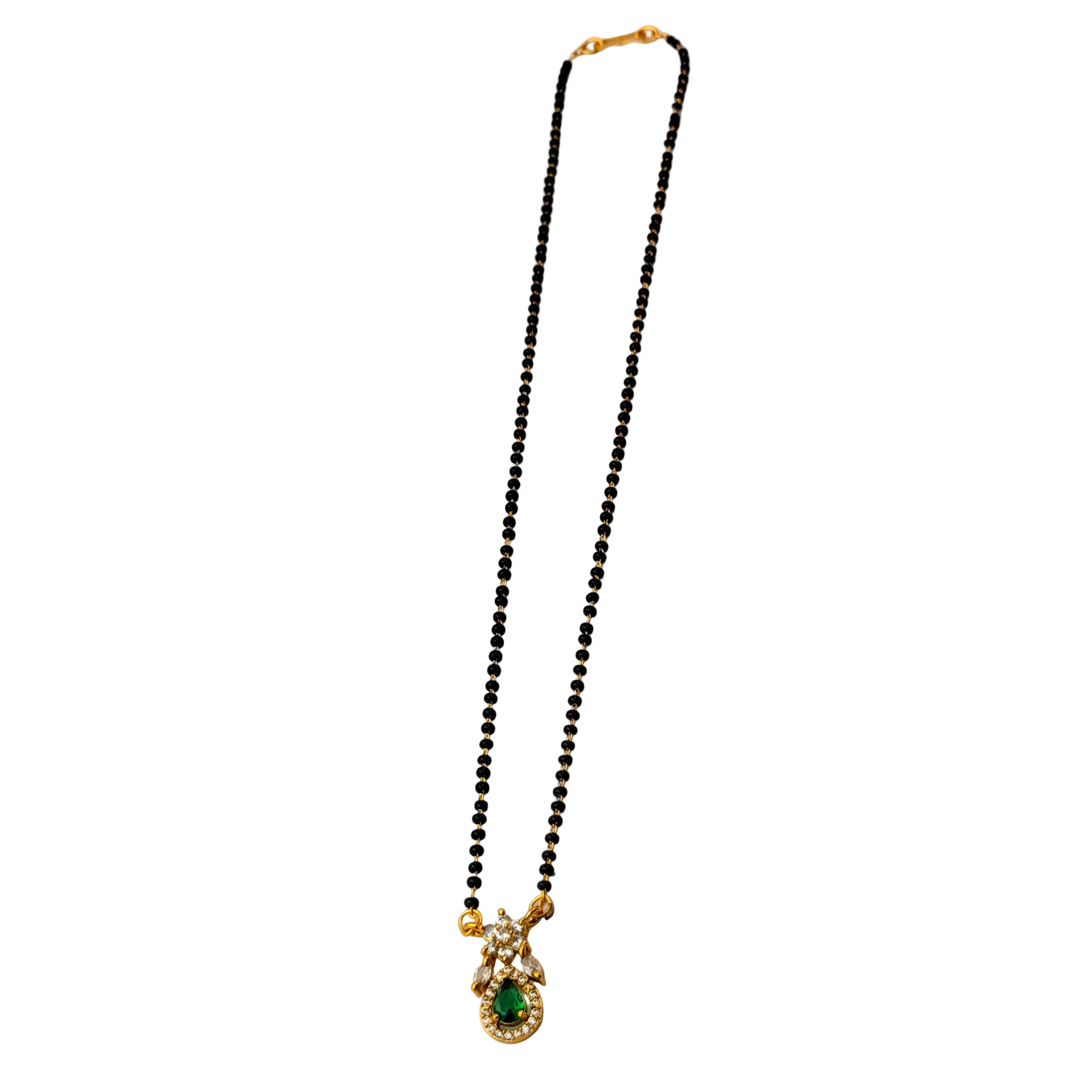 Emerald Bloom Drop Mangalsutra Necklace