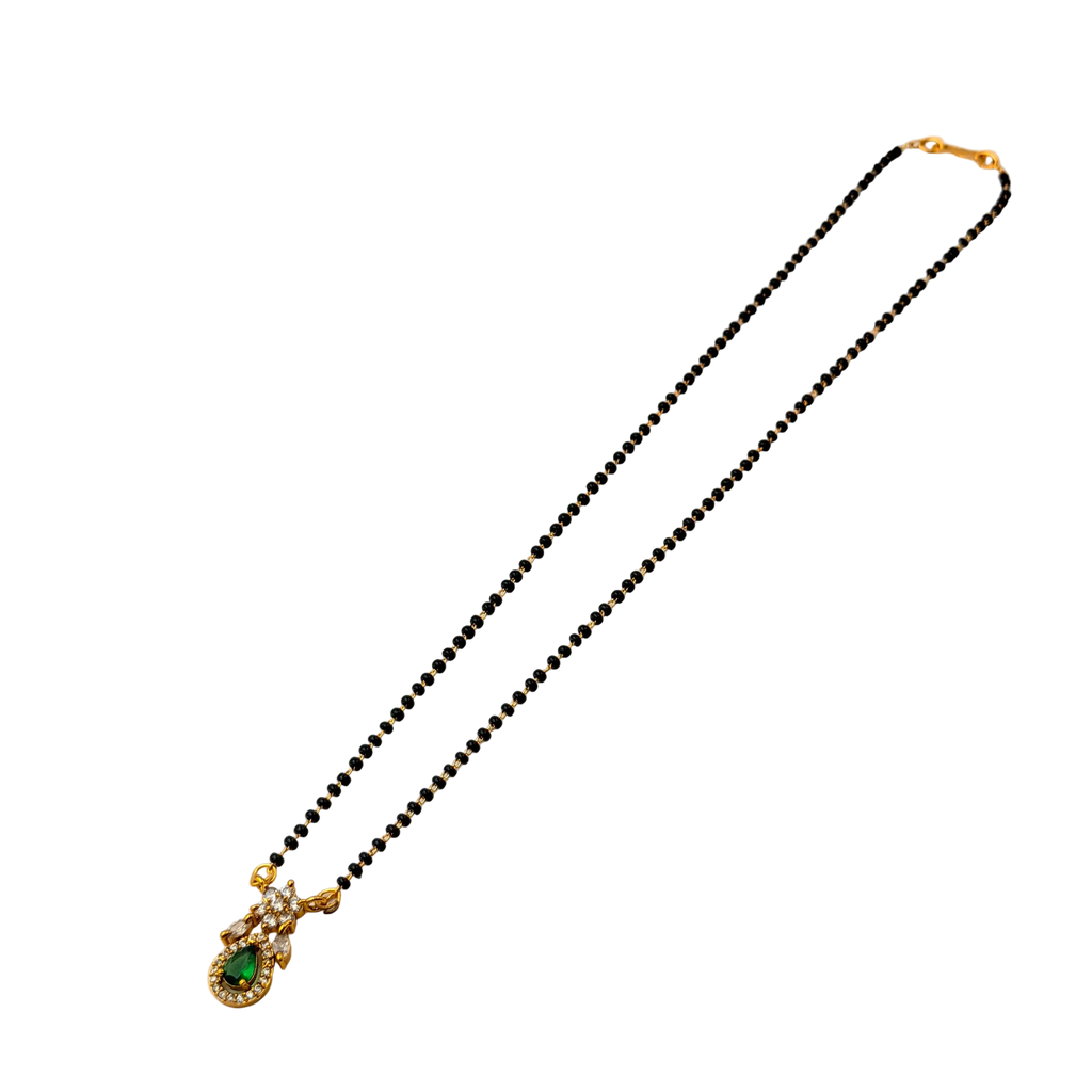 Emerald Bloom Drop Mangalsutra Necklace