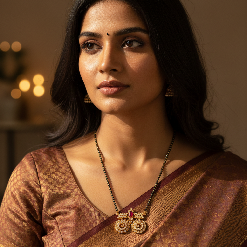 Royal Dual Peacock Mangalsutra Necklace