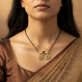 Royal Emerald Dual Peacock Mangalsutra Necklace