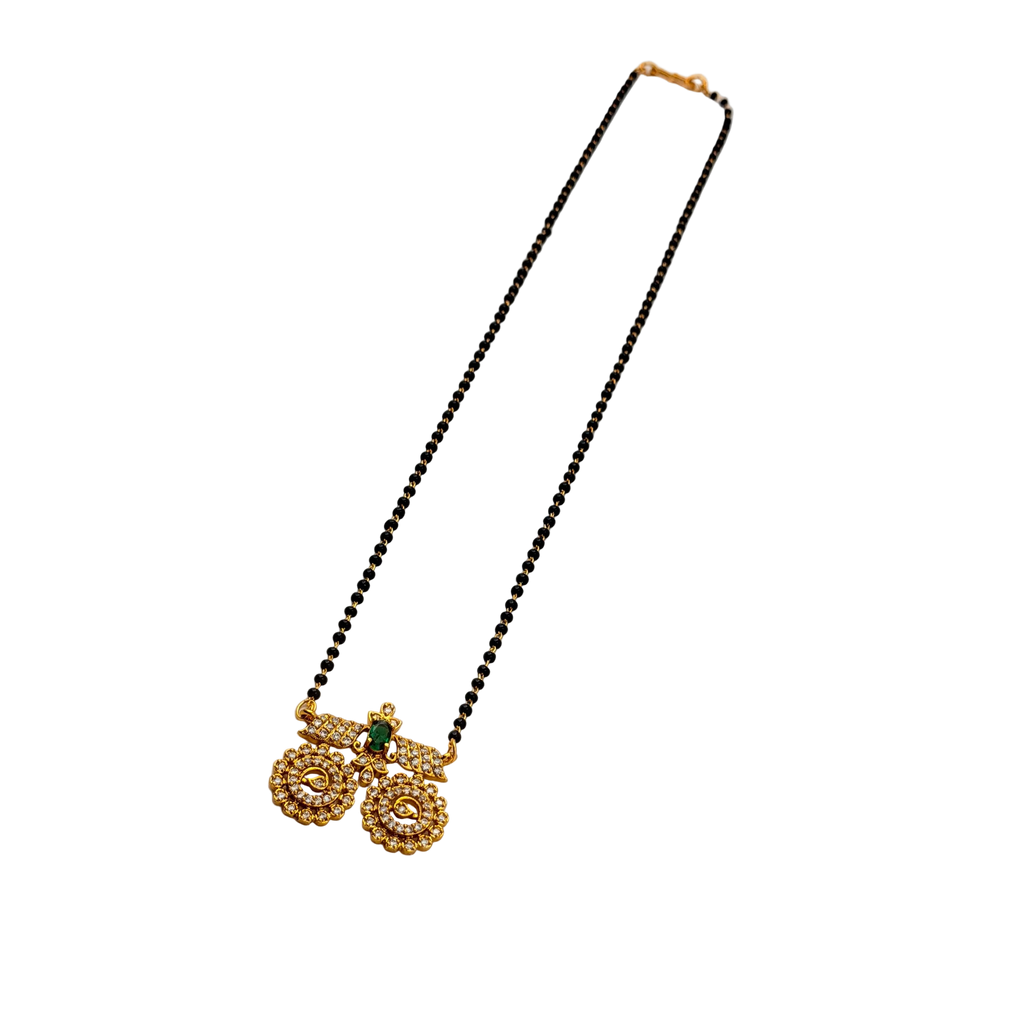 Royal Emerald Dual Peacock Mangalsutra Necklace