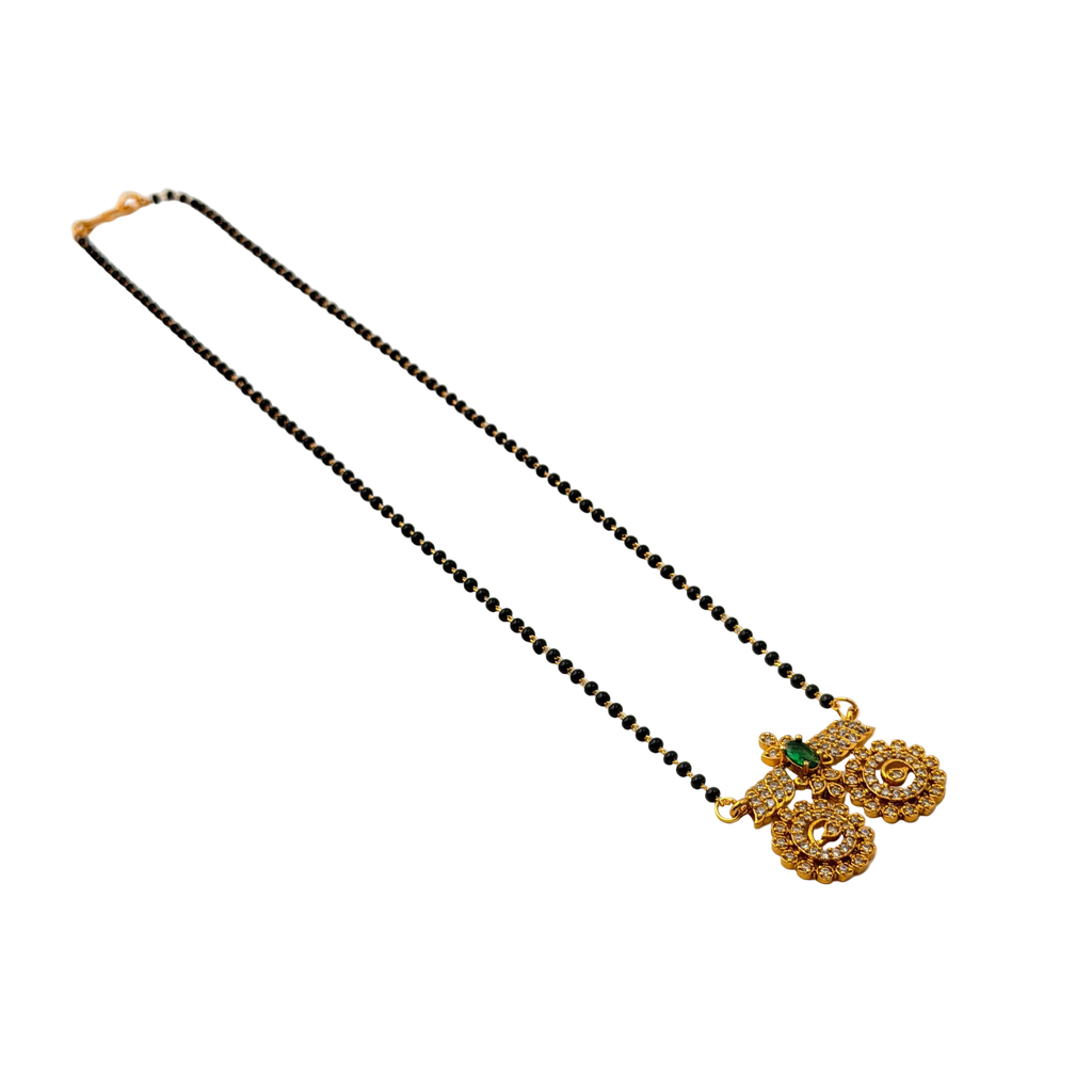 Royal Emerald Dual Peacock Mangalsutra Necklace