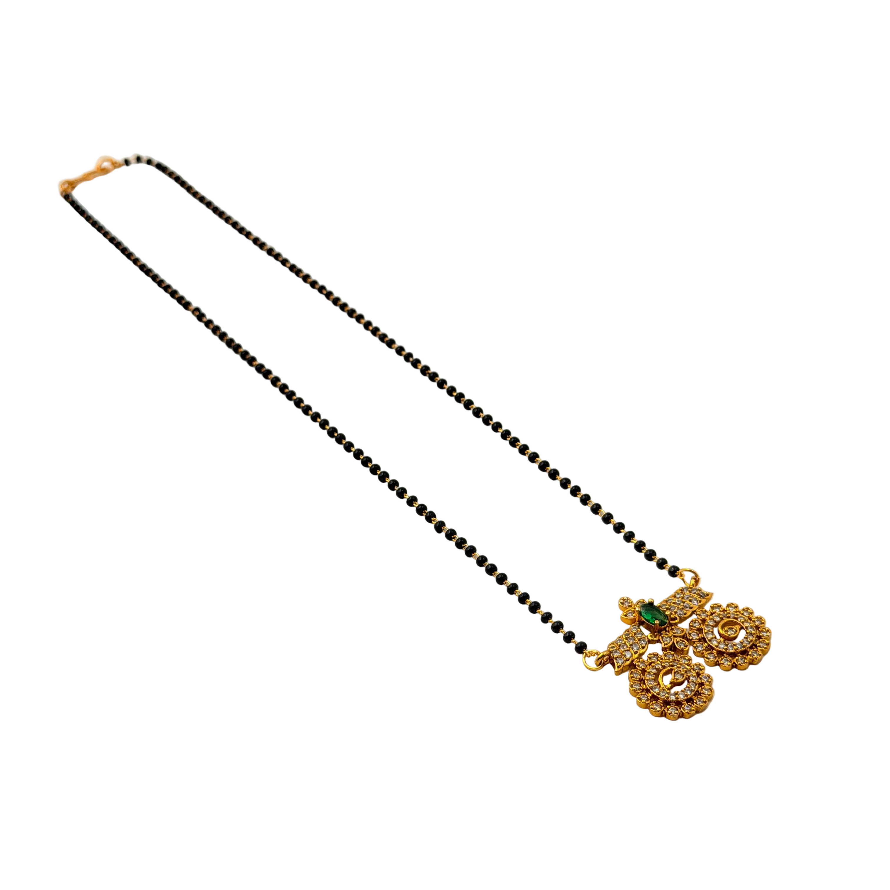 Royal Emerald Dual Peacock Mangalsutra Necklace